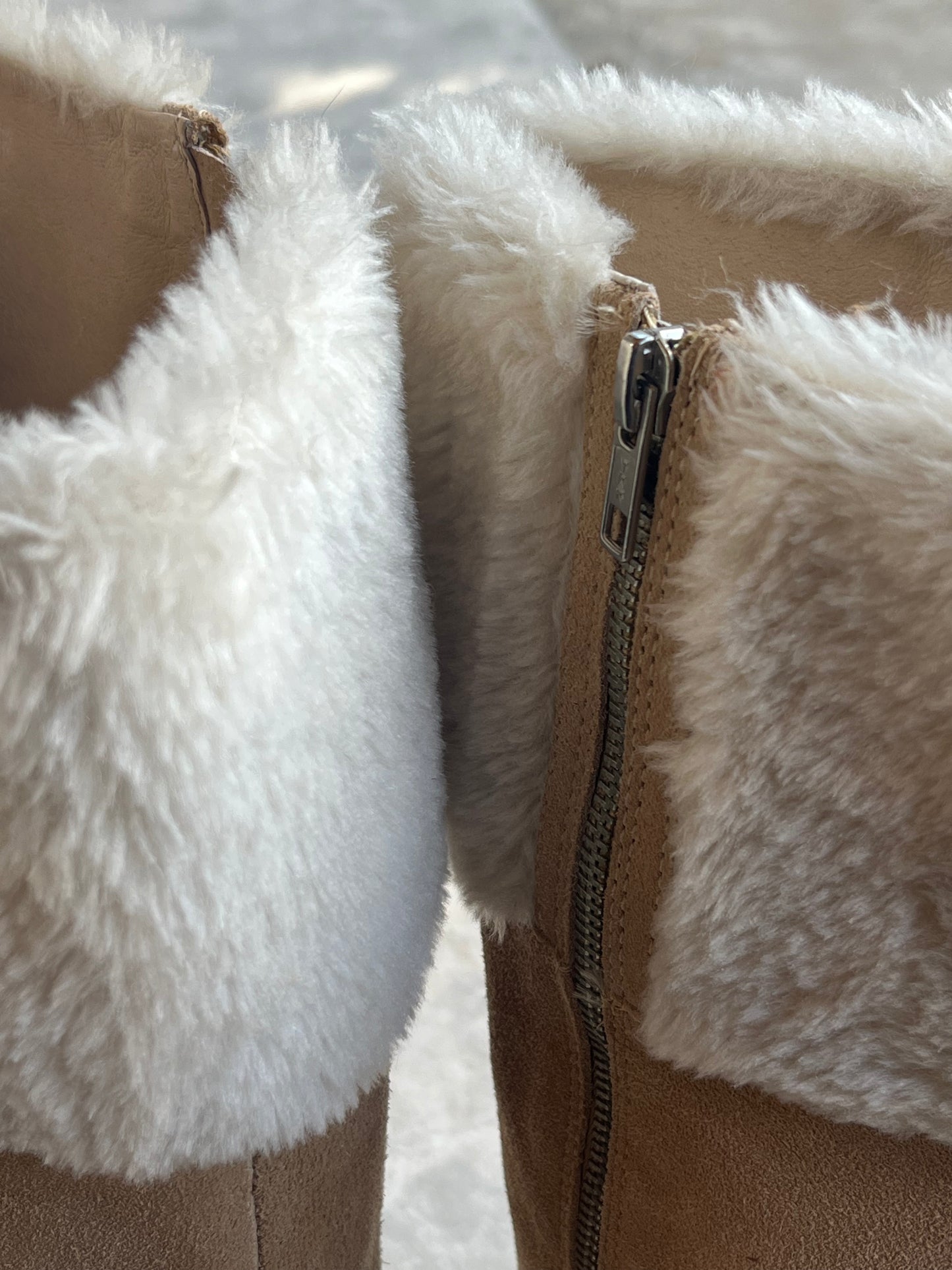 Suede Fur Heel Boots